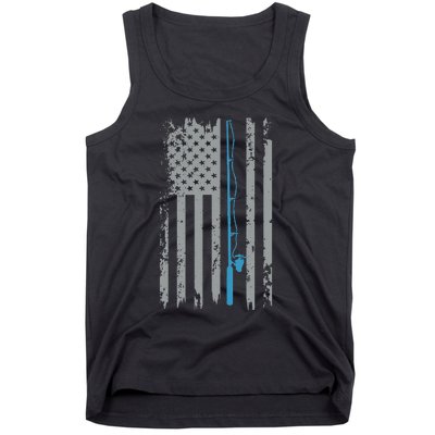 American Flag Fishing Vintage Fisherman Tank Top