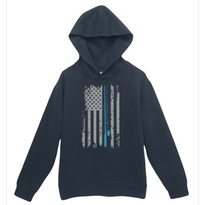 American Flag Fishing Vintage Fisherman Urban Pullover Hoodie