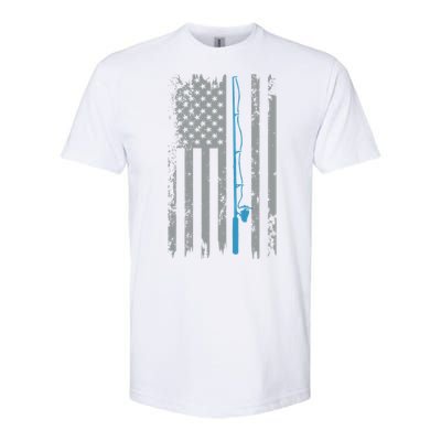 American Flag Fishing Vintage Fisherman Softstyle CVC T-Shirt