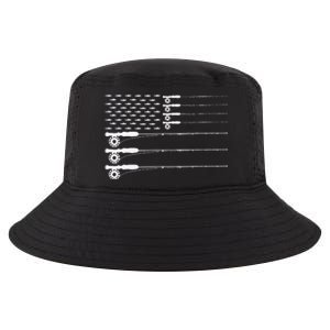 American Flag Fly Fishing Rod Trout Patriot Gift Cool Comfort Performance Bucket Hat