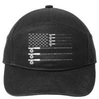 American Flag Fly Fishing Rod Trout Patriot Gift 7-Panel Snapback Hat