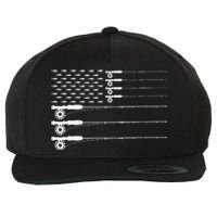 American Flag Fly Fishing Rod Trout Patriot Gift Wool Snapback Cap