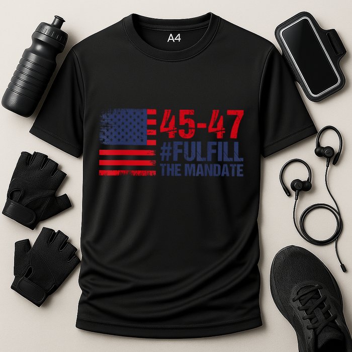 American Flag Fulfill The Mandate 45 47 Cooling Performance Crew T-Shirt