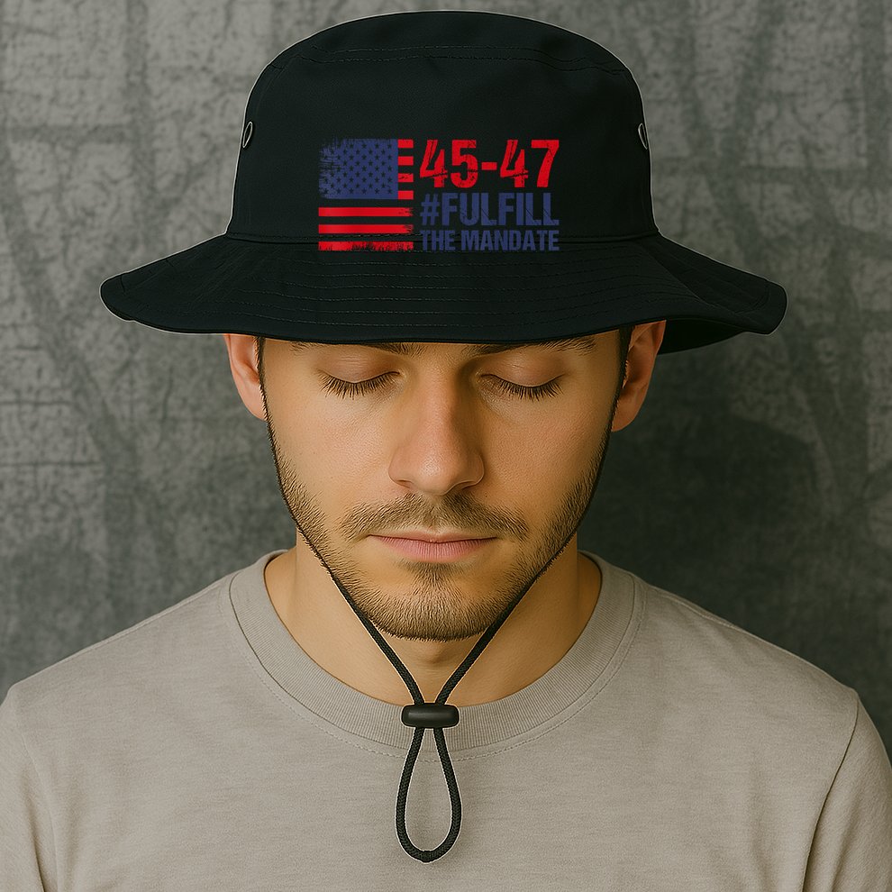 American Flag Fulfill The Mandate 45 47 Bucket Hat