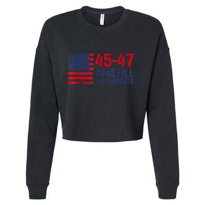 American Flag Fulfill The Mandate 45 47 Cropped Pullover Crew