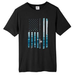 American Flag Fish Fisher Fisherman Funny Bass Fishing Usa Tall Fusion ChromaSoft Performance T-Shirt