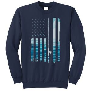 American Flag Fish Fisher Fisherman Funny Bass Fishing Usa Sweatshirt