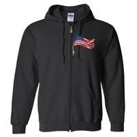 American Flag Fishing Rod 4th Of July Patriotic Fisherman Full Zip Hoodie