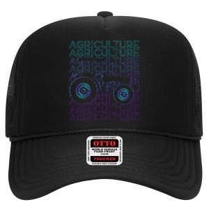 Agriculture Farming Farmer High Crown Mesh Back Trucker Hat