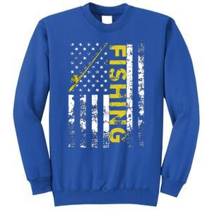 American Flag Fishing Rod Usa Patriotic Gift Sweatshirt