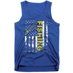 American Flag Fishing Rod Usa Patriotic Gift Tank Top