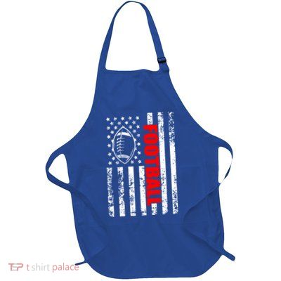American Flag Football Patriotic Football Gift Full-Length Apron With Pockets