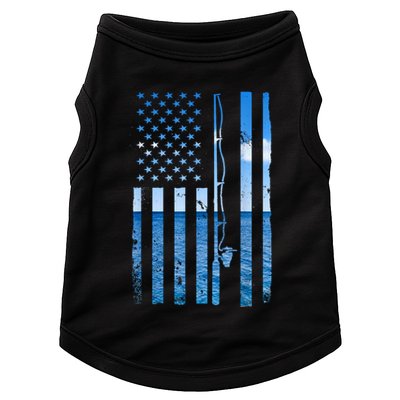 American Flag Fish Fisher Fisherman Funny Bass Fishing Usa Doggie Tank