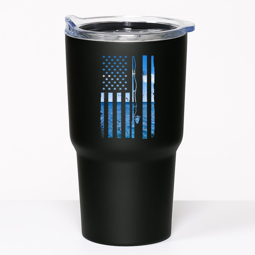American Flag Fish Fisher Fisherman Funny Bass Fishing Usa Tumbler