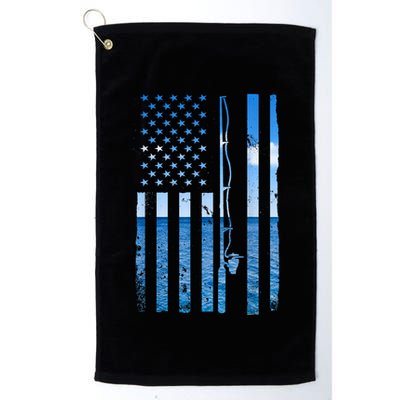 American Flag Fish Fisher Fisherman Funny Bass Fishing Usa Golf Towel
