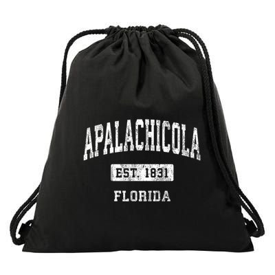 Apalachicola Florida Fl Vintage Sports Established Drawstring Bag