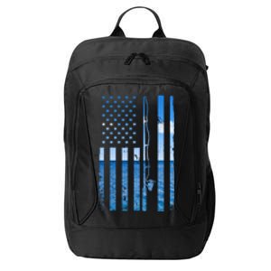 American Flag Fish Fisher Fisherman Funny Bass Fishing City Backpack