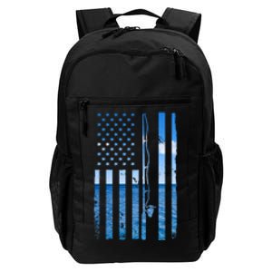 American Flag Fish Fisher Fisherman Funny Bass Fishing Daily Commute Backpack