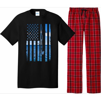 American Flag Fish Fisher Fisherman Funny Bass Fishing Pajama Set