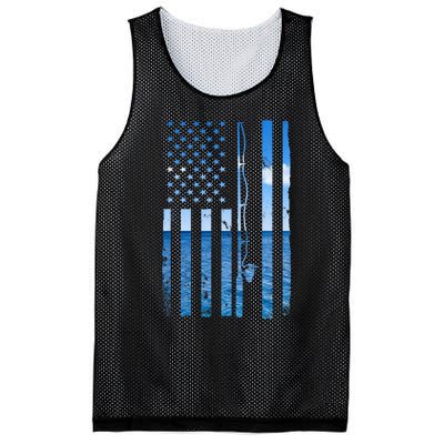 American Flag Fish Fisher Fisherman Funny Bass Fishing Mesh Reversible Basketball Jersey Tank