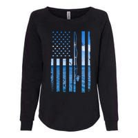 American Flag Fish Fisher Fisherman Funny Bass Fishing Womens California Wash Sweatshirt