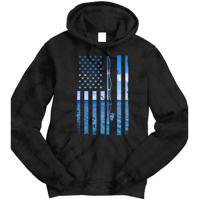 American Flag Fish Fisher Fisherman Funny Bass Fishing Tie Dye Hoodie