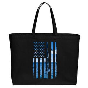 American Flag Fish Fisher Fisherman Funny Bass Fishing Cotton Canvas Jumbo Tote