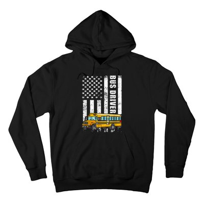 American Flag Funny School Bus Driver Hoodie