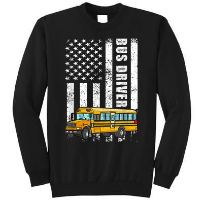 American Flag Funny School Bus Driver Sweatshirt