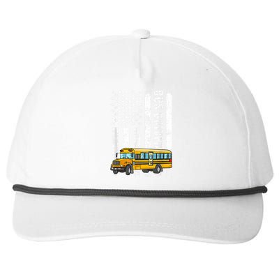 American Flag Funny School Bus Driver Snapback Five-Panel Rope Hat