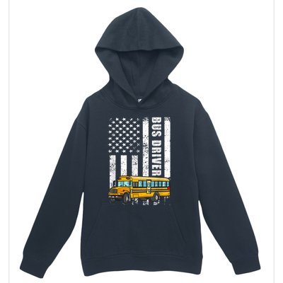 American Flag Funny School Bus Driver Urban Pullover Hoodie