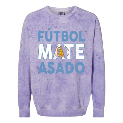 Argentina Flag Futbol Mate Asado Argentinian Pride Colorblast Crewneck Sweatshirt