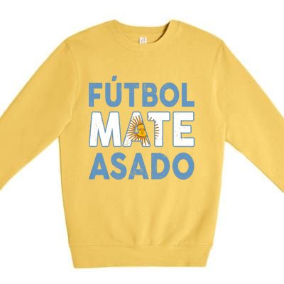 Argentina Flag Futbol Mate Asado Argentinian Pride Premium Crewneck Sweatshirt