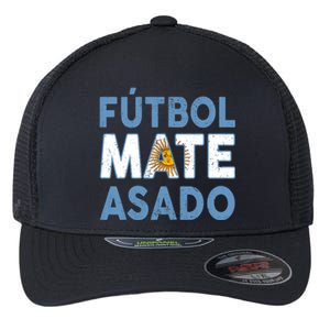 Argentina Flag Futbol Mate Asado Argentinian Pride Flexfit Unipanel Trucker Cap