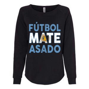 Argentina Flag Futbol Mate Asado Argentinian Pride Womens California Wash Sweatshirt