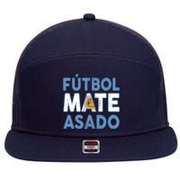 Argentina Flag Futbol Mate Asado Argentinian Pride 7 Panel Mesh Trucker Snapback Hat