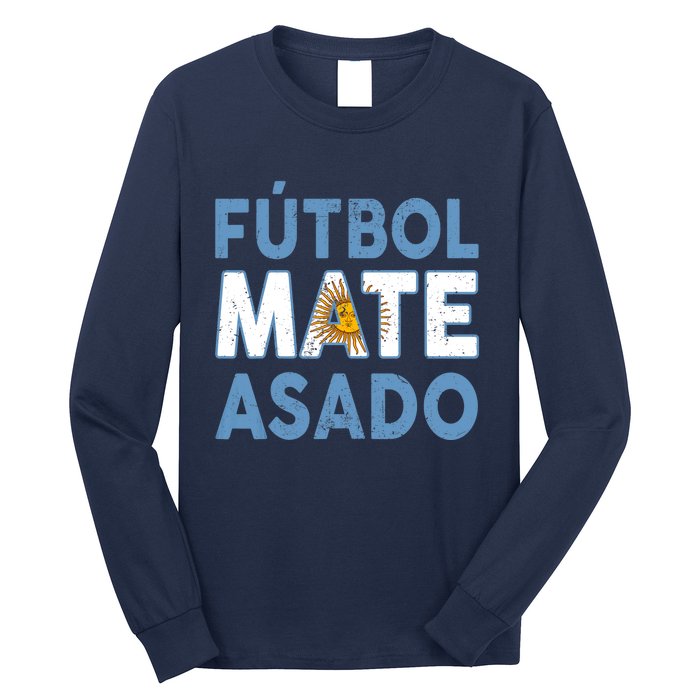 Argentina Flag Futbol Mate Asado Argentinian Pride Long Sleeve Shirt