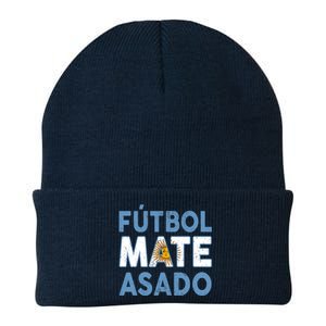 Argentina Flag Futbol Mate Asado Argentinian Pride Knit Cap Winter Beanie