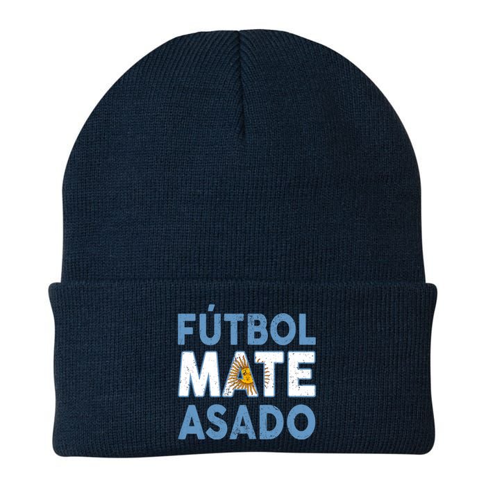 Argentina Flag Futbol Mate Asado Argentinian Pride Knit Cap Winter Beanie