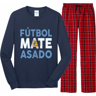 Argentina Flag Futbol Mate Asado Argentinian Pride Long Sleeve Pajama Set