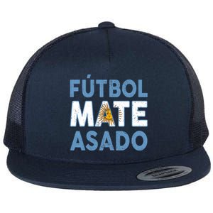 Argentina Flag Futbol Mate Asado Argentinian Pride Flat Bill Trucker Hat