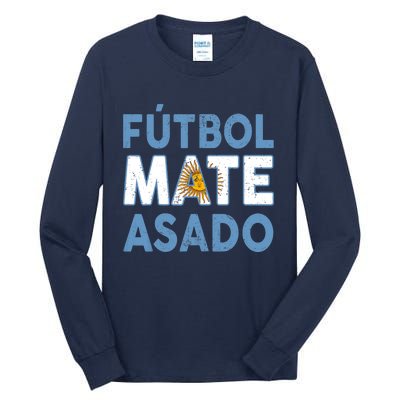 Argentina Flag Futbol Mate Asado Argentinian Pride Tall Long Sleeve T-Shirt