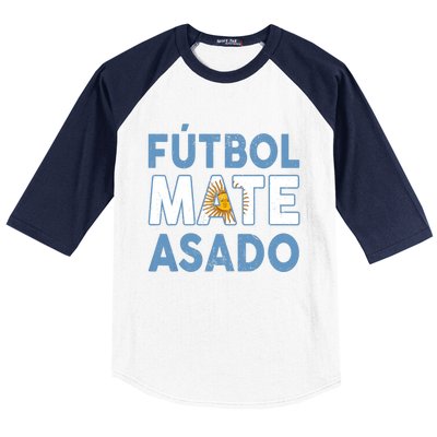 Argentina Flag Futbol Mate Asado Argentinian Pride Baseball Sleeve Shirt