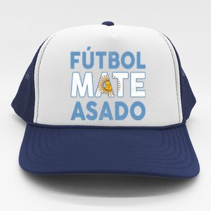 Argentina Flag Futbol Mate Asado Argentinian Pride Trucker Hat