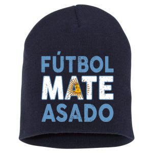 Argentina Flag Futbol Mate Asado Argentinian Pride Short Acrylic Beanie