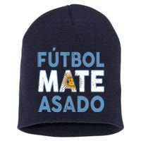 Argentina Flag Futbol Mate Asado Argentinian Pride Short Acrylic Beanie