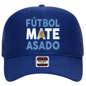 Argentina Flag Futbol Mate Asado Argentinian Pride High Crown Mesh Back Trucker Hat