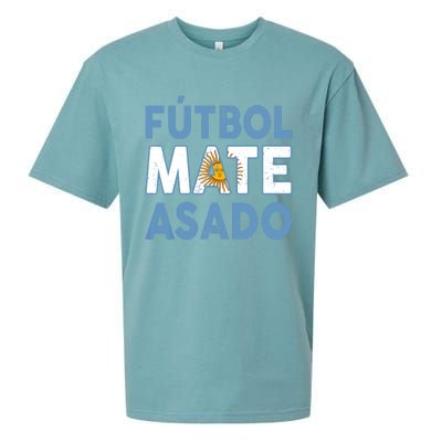 Argentina Flag Futbol Mate Asado Argentinian Pride Sueded Cloud Jersey T-Shirt