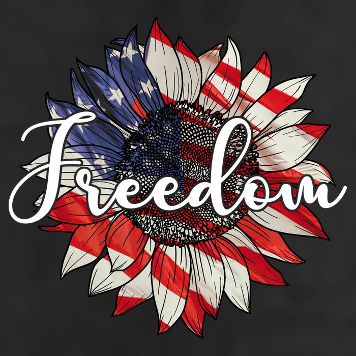 American Flag Freedom Sunflower Independence Day 7 Panel Mesh Trucker Snapback Hat