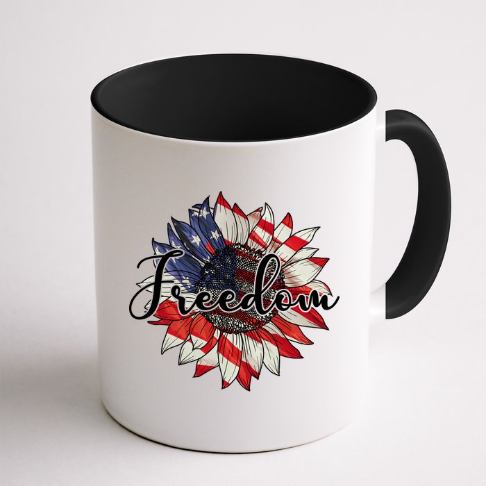 American Flag Freedom Sunflower Independence Day Mug